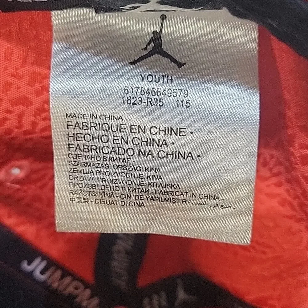Air Jordan Jumpman Youth Baseball Cap, Hat, Large Chrome Logo, Red/Black